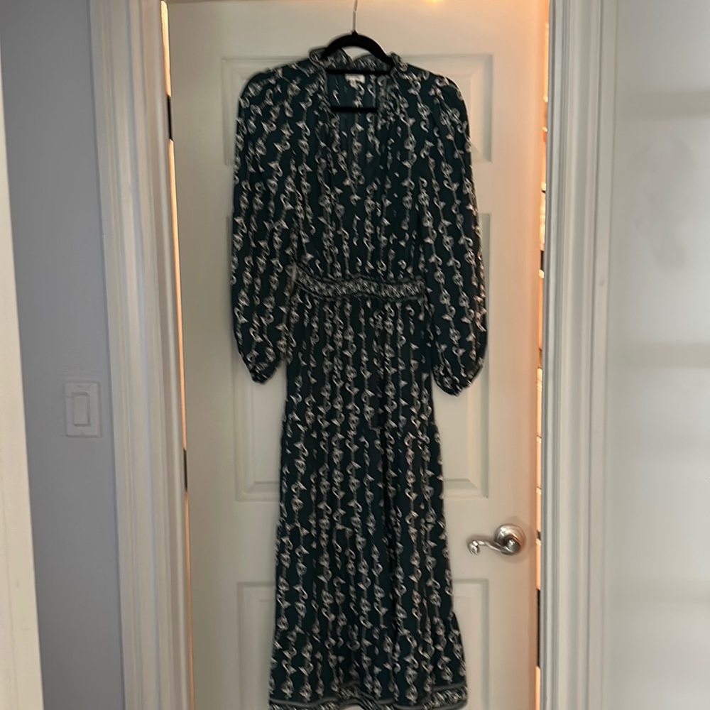 Dress, green and cream, great condition, never worn